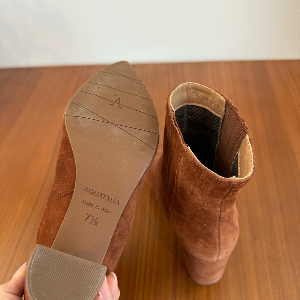 Aquatalia Brown Suede Ankle Boots - Picture 3 of 3